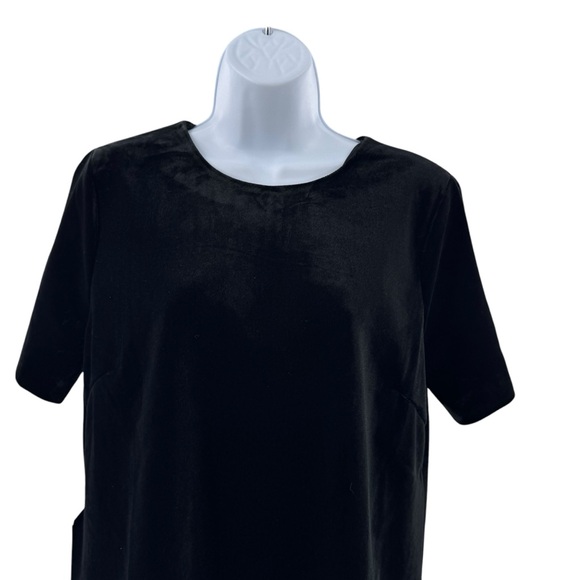 Pomander Place NEW Black Velvet Mae Short Sleeve Party Cocktail Mini Dress Large - Picture 5 of 11